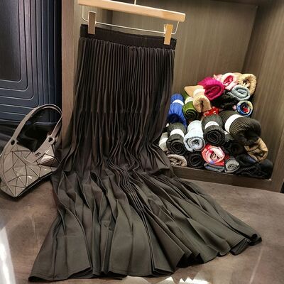 Women's High-End Mid-Length Pleated Skirt Elegant Versatile Slimming Casual Style for Spring New Fashion Natural