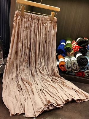 High End Retro Vintage A-Line Half Length Skirt Simple Solid Color High Waist Pleated for Women