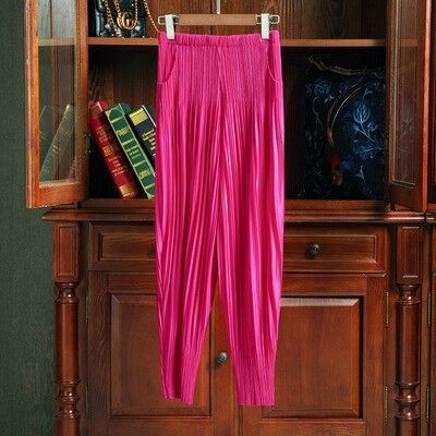Factory Direct Selling Cheap Price New Design Fashion Pleated Polyester Pants