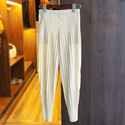 Factory Direct Selling Cheap Price New Design Fashion Pleated Polyester Pants