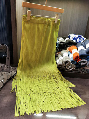 2024 Women's High Waisted Pleated Skirt Solid Color New Fashionable Tassel Age Reducing and Slimming Breathable Skirt