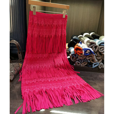 Fashion New High-end Nice Lace Lace Fringe Pleated Skirt Waist Beauty Skirt Women