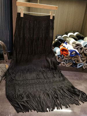 Fashion New High-end Nice Lace Lace Fringe Pleated Skirt Waist Beauty Skirt Women