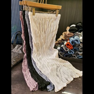 Japanese Style Texture All-match Gentle High Waist Skirt Women's Fashionable Pleated Elastic Waist Pleated Skirt