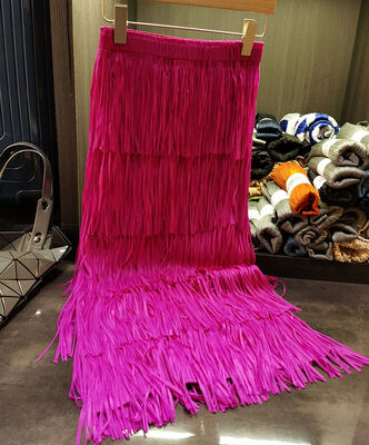 High-end Pleated Tassel Patchwork Skirt 2024 New Women's Summer New Fried Street All-match Women Dress