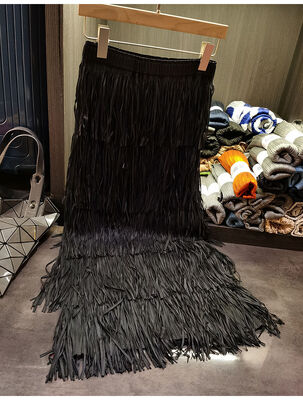High-end Pleated Tassel Patchwork Skirt 2024 New Women's Summer New Fried Street All-match Women Dress