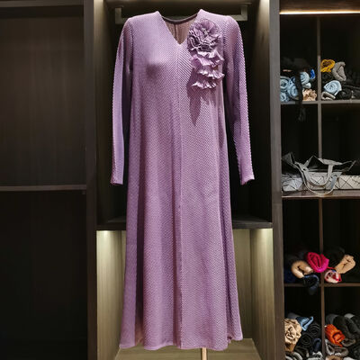 2025 Autumn New Fashionable Fish Scale Pleats Slimming Pleated Dress Versatile Casual Long Office Dress with Pleated Design