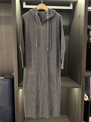 High-end Elegant Casual Hooded Drawstring Dress Autumn Winter New Solid Color Pullover Long Sleeve Floor-Length Breathable Loose