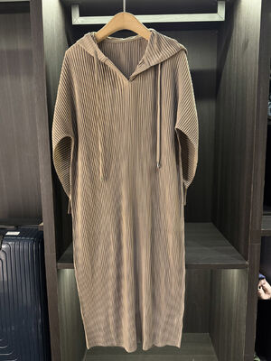 High-end Elegant Casual Hooded Drawstring Dress Autumn Winter New Solid Color Pullover Long Sleeve Floor-Length Breathable Loose