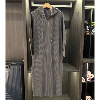 High-end Elegant Casual Hooded Drawstring Dress Autumn Winter New Solid Color Pullover Long Sleeve Floor-Length Breathable Loose