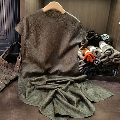 Women's XL Casual A-Line Comfortable Breathable Lightweight High Elasticity Solid Color Floor-Length Ruched Curvy Casual Dress