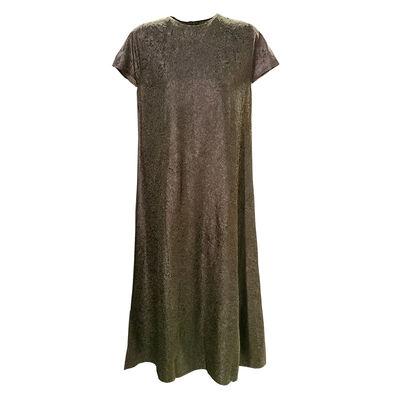 Women's XL Casual A-Line Comfortable Breathable Lightweight High Elasticity Solid Color Floor-Length Ruched Curvy Casual Dress