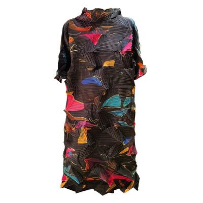 Casual Printed Dress High-End Waist Lace-Up Pleated Long Skirt for Spring European American Cross-Border New