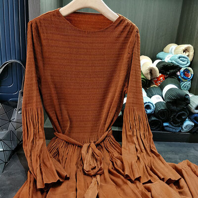 Women's Elegant A-Line Slim Dress High-End New Spring Fashion Solid Color Mid-Length Skirt Natural Waist Casual Style