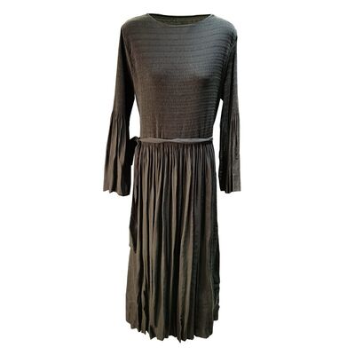 Women's Elegant A-Line Slim Dress High-End New Spring Fashion Solid Color Mid-Length Skirt Natural Waist Casual Style