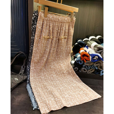 Elegant Fragrant Maple Nice Dress Set Female Heavy Industry Nail Bead Pleated Small Coat Sleeveless Dress Skirt