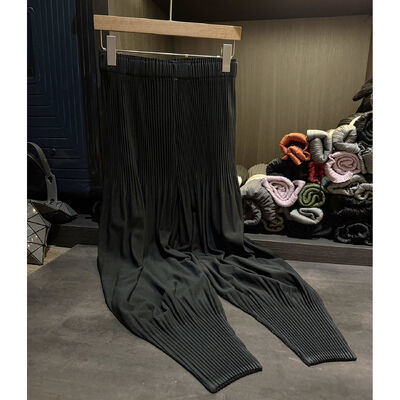 Autumn New Casual Pants High Quality Mid Elastic Waist Flat Solid Color Loose Versatile Pleated Commuter Jogger Nine-Point Women