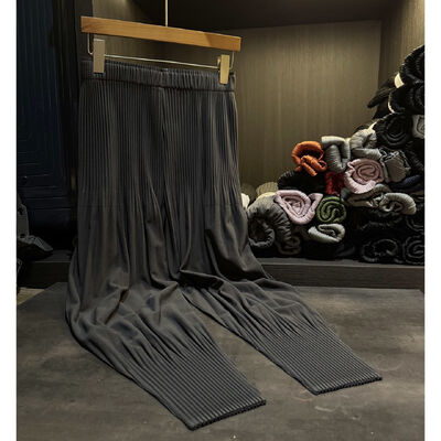 Autumn New Casual Pants High Quality Mid Elastic Waist Flat Solid Color Loose Versatile Pleated Commuter Jogger Nine-Point Women