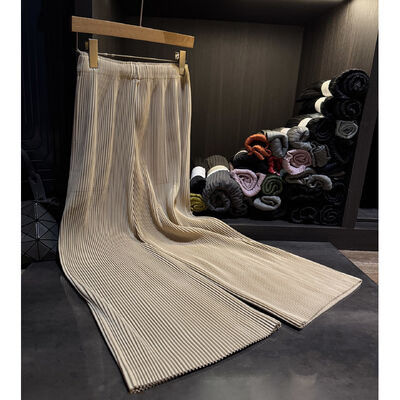 Fashionable Versatile Loose Slimming Solid Color Pleated Casual Pants Draped Elastic Straight Pants Women Autumn New High Flat