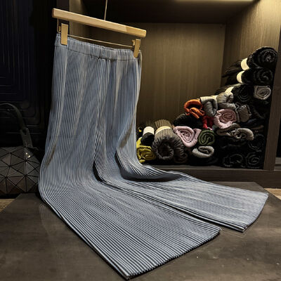 Fashionable Versatile Loose Slimming Solid Color Pleated Casual Pants Draped Elastic Straight Pants Women Autumn New High Flat