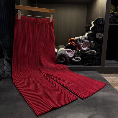 Fashionable Versatile Loose Slimming Solid Color Pleated Casual Pants Draped Elastic Straight Pants Women Autumn New High Flat