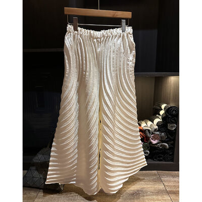 Korean version women's loose and oversized slim wide leg pants with pleats, solid color, elastic waist, versatile cropped pants