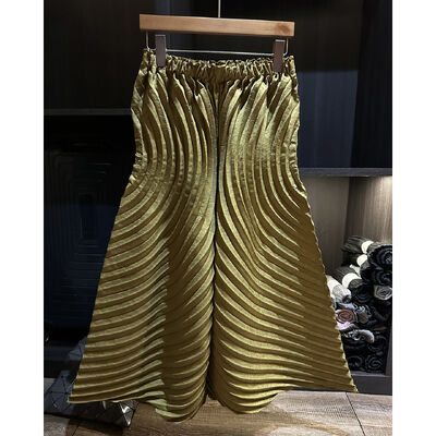 Korean version women's loose and oversized slim wide leg pants with pleats, solid color, elastic waist, versatile cropped pants