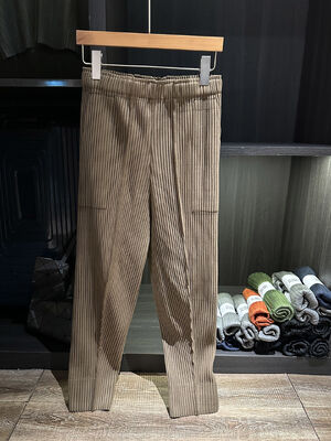 Autumn High Waist Elegant Casual Pants Commuter Nine-Point Slimming Elastic Waist High-End Solid Color Pleated Loose Fit Flat