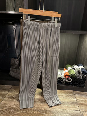 Autumn High Waist Elegant Casual Pants Commuter Nine-Point Slimming Elastic Waist High-End Solid Color Pleated Loose Fit Flat