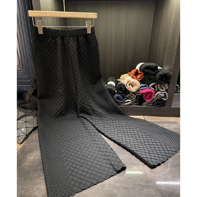 Brown Color Floral Print Drawstring Waist Straight Full Length Casual Autumn Woven Flat Breathable Pants Trousers for Women