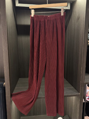 Autumn Winter High-End  Pleated Casual Pants for Women New Elastic Mid-Waist Simple Versatile Wide-Leg Straight Loose Flat