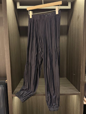 Autumn Winter New Style Commuter Pleated Jogger Casual Pants Unique Design Solid Color Simple Elastic Waist Breathable