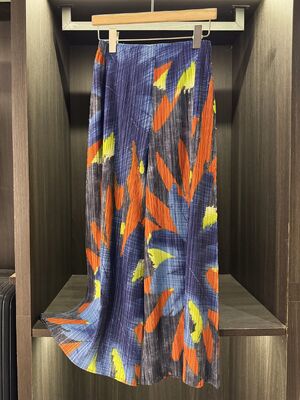 Autumn New Designer Classic Print Pleated Casual Pants Breathable High Waist Elastic Flat Front Wide-Leg Slimming Pants