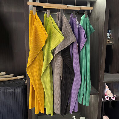 Women's High-End Summer Jogger Pants Elegant Versatile Slimming Elastic Waist New Style Ankle-Length Skinny Pant Pleats Loose