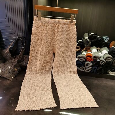 Women's High-End Solid Color Pants Spring Summer New Plus-Size Wide-Leg High-Waisted Versatile Casual Style Loose