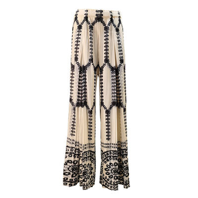 New Fashion High-End Women's Casual Slimming Ethnic Bohemian Wide-Leg Pants High Flat Leopard Print for Spring Summer