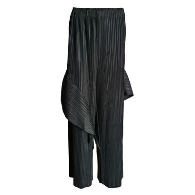 Solid Color High Waist Pleated Loose Wide Leg Pants Versatile Casual Style for Spring Summer Three-House New Design Plain Dyed