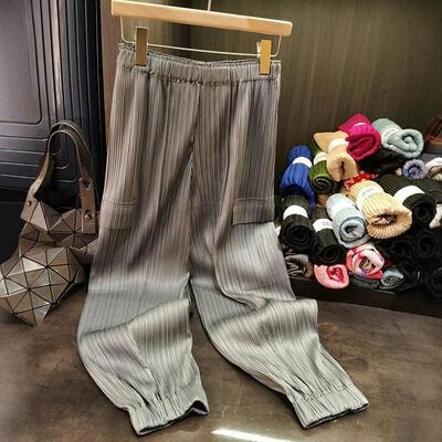 High-End Casual Pants for Spring Nine-Point Jogger Design with Versatile Elastic Waist Loose Slimming Style