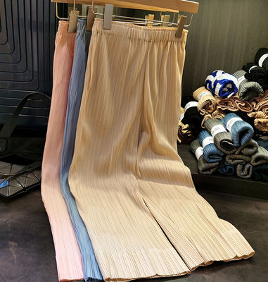 2024 Summer New Casual Pants for Women All-matching Pleated High Waist Wide Leg Pants Trousers