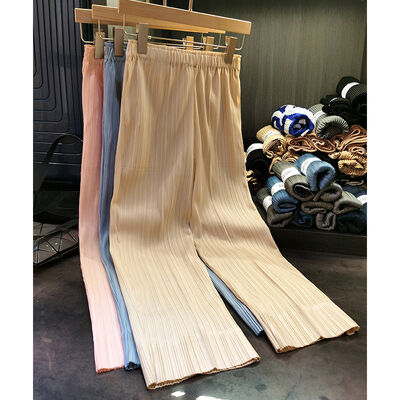 2024 Summer New Casual Pants for Women All-matching Pleated High Waist Wide Leg Pants Trousers