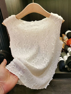 High Elastic Comfortable Sequined Floral Printed  Pleated Sleeveless T-shirt Summer New Women's Vests & Waistcoats