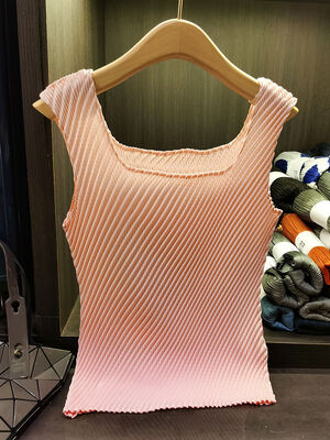 High-end Vest Camisole ~ Pure Color Inner Wear Elastic Slimming Pleated T-shirt for Women Summer New
