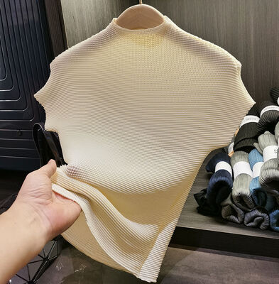 Women's Summer New Classic Versatile Stretch Comfortable Pullover Peplum Top Solid Color Stand Collar Short Sleeve T-shirt