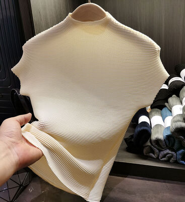 Women's Summer New Classic Versatile Stretch Comfortable Pullover Peplum Top Solid Color Stand Collar Short Sleeve T-shirt