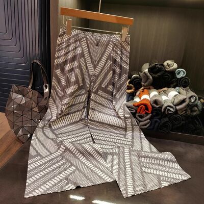 New European & American Women's Casual Summer Pants High Waist Irregular Stripe Printed Loose Joker Straight Wide Design