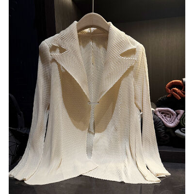 Slim Fit Women's Office Lady Turn-Down Collar Long Sleeve Single Button Closure Solid Twill Fabric Eco-Friendly Breathable