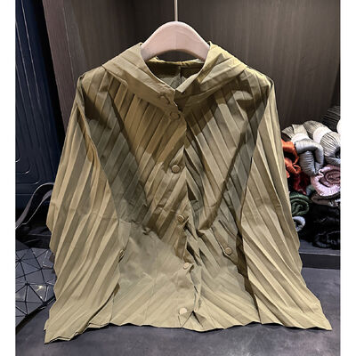 Simple casual hooded pleated lazy style autumn new Korean version loose plus size solid color long sleeved Cota