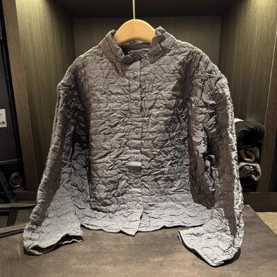 New Winter Single-Breasted Quilted Coat Versatile Slimming Warm Top Stand-Up Collar Long Designed Vintage Simple Solid Color