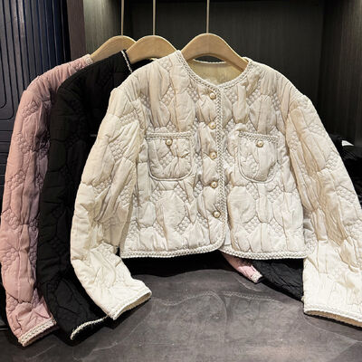 Inspired High-End Women's Winter Coat Elegant Loose Versatile Slimming Top Button Decoration Breathable Vintage