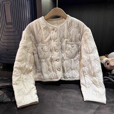 Inspired High-End Women's Winter Coat Elegant Loose Versatile Slimming Top Button Decoration Breathable Vintage